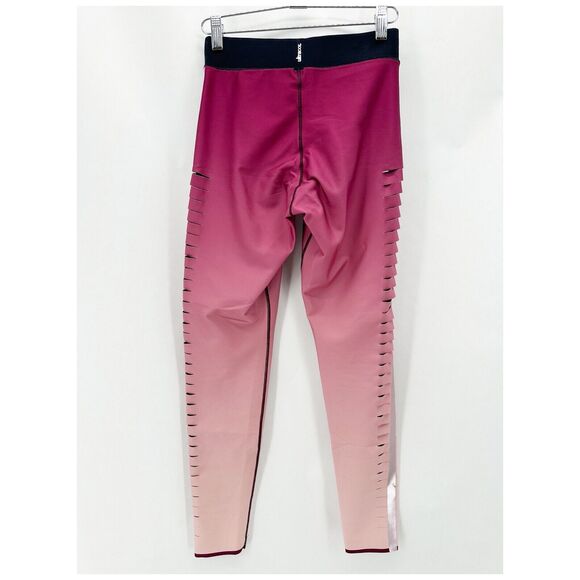UltraCor Silk Slash Legging Ombre Burgundy Blush Size S Active Gym Glam Workout - Picture 3 of 12